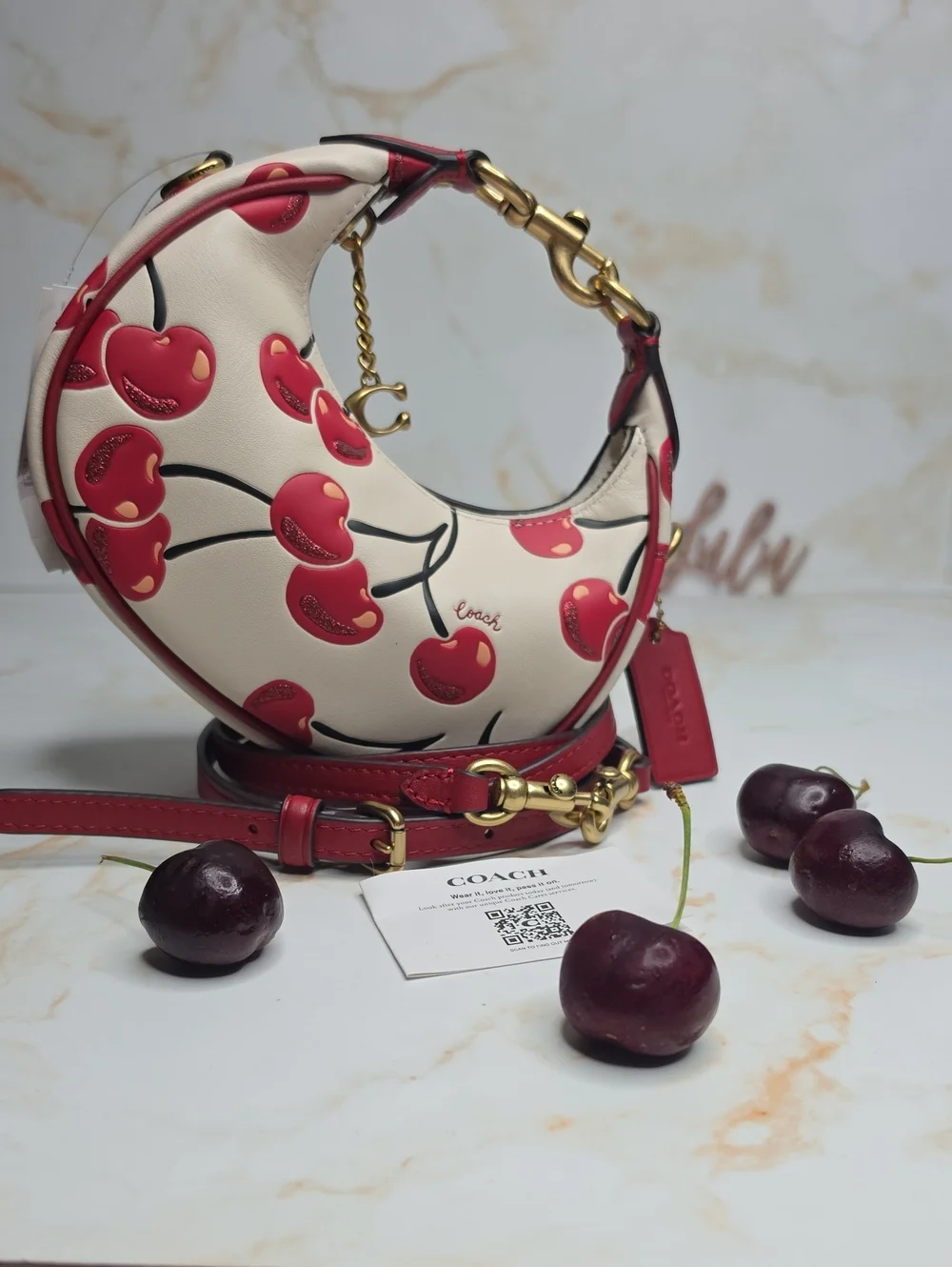 COACH Jonie Bag With Cherry Print Crossbody New